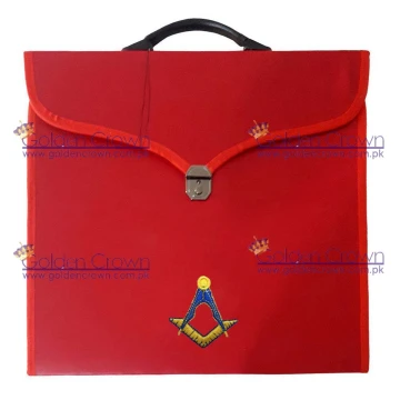 Masonic Square Compass Red File Cases with hard handle 