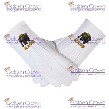 Masons Masonic RAOB - BUFFALO EMBROIDERED GLOVES