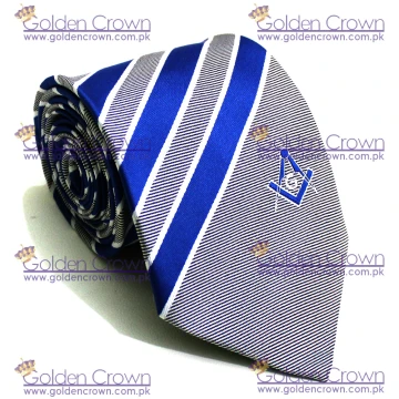 New Design Masonic Masons Striped tie with Square Compass & G