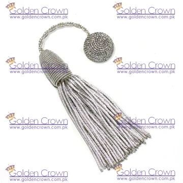 Silver Graduation Bullion Tassel Doctoral Tam Silver Bullion Tassel