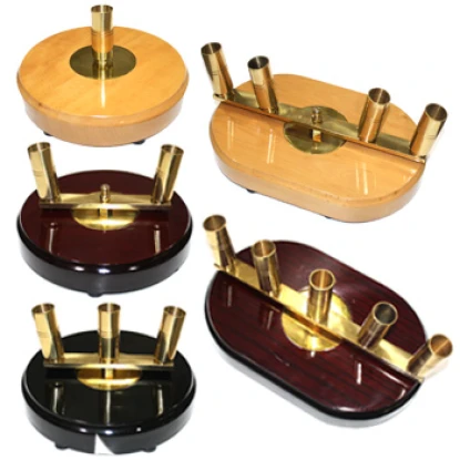 Ceremonial Flagpole Base, Dark Wood Ceremonial Flagpole Base, Wooden C