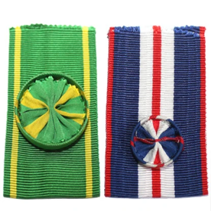 Military medal ribbon on rosettes, Rosette on medal ribbon, military m