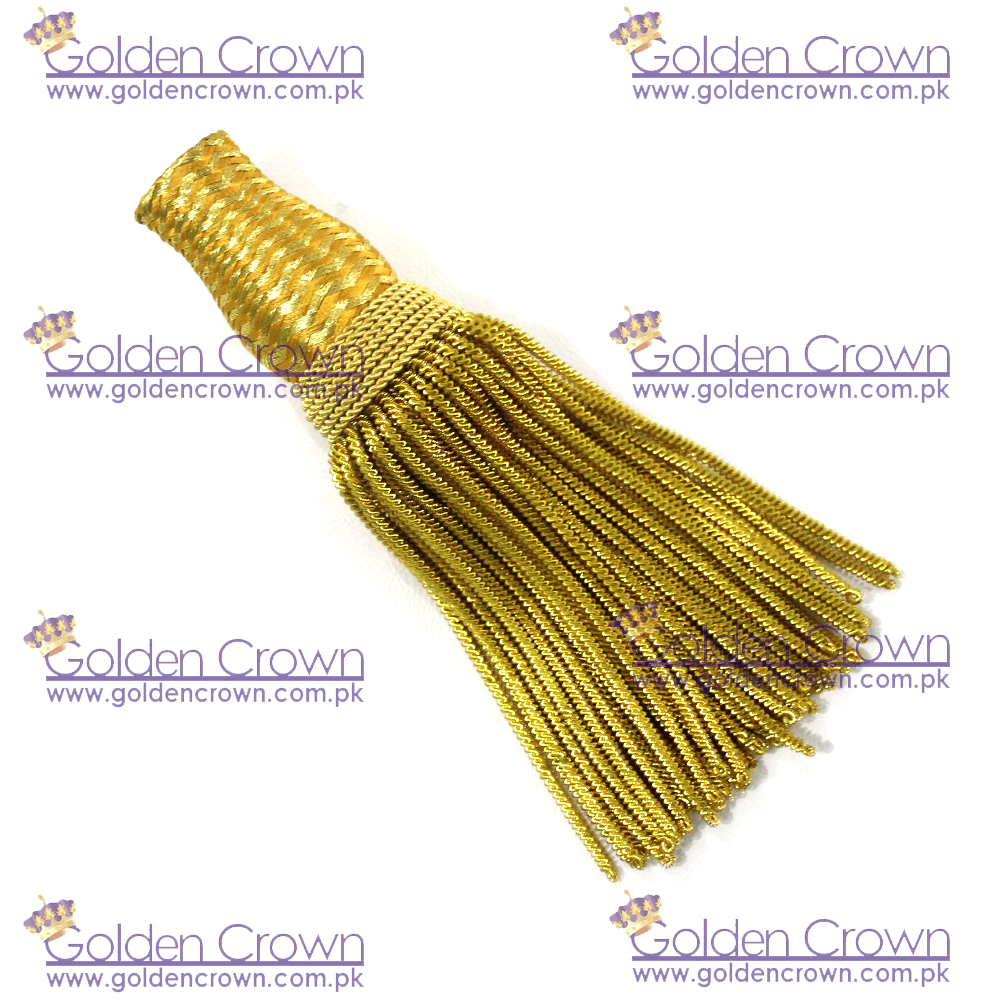Gold Metallic Bullion Wire Tassels, French Gold Metallic Bullion Wire