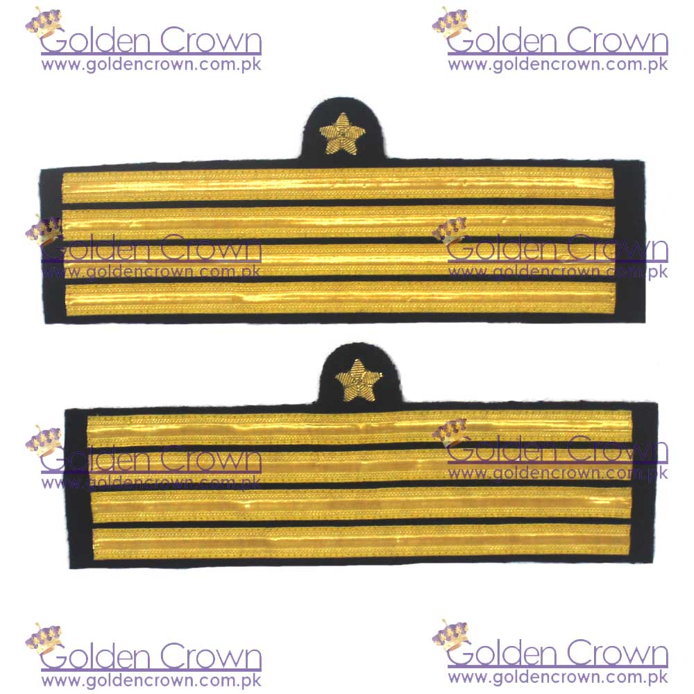 Cuff Rank Sleeve 1Curl 2 Bars Gold wire Commander R305 