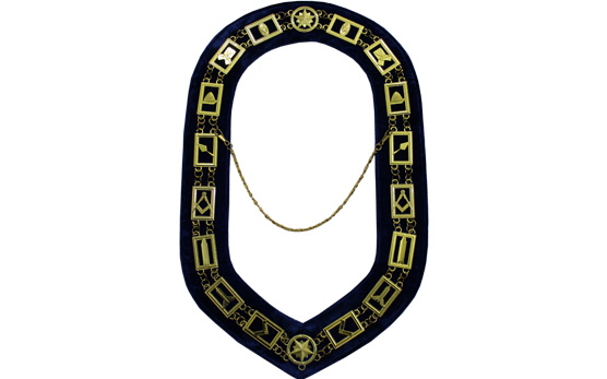 Masonic Regalia Blue Lodge Chain Collar Golden Metal