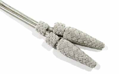 Military Silver Bullion Acorn sword knot Supplier