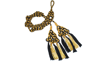 Black and Gold Cincture With Ornate Tassels
