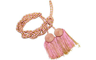  Cincture Flat Knot Gold & Pink
