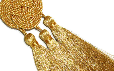 Celtic Knot Cincture Gold 3 small Tassels Cotton blend Felisi Gold