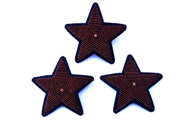 Fashion Bullion Wire Embroidery Star Brooches
