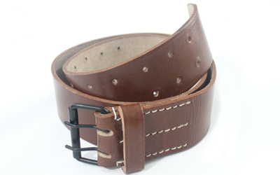 WWI French Brown Leather Field Equipment Belt