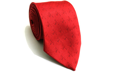 New Design Masonic Red Silk Tie with Sq & G 