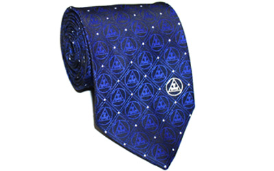 Masonic Royal arch Triple tau 100 % Silk Tie in Royal Blue Color 