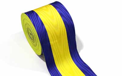 Masonic Moire Ribbons Blue And Yellow