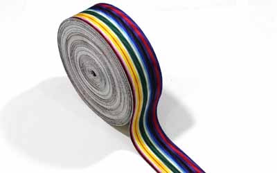 Rainbow Moire Striped Grosgrain Ribbon
