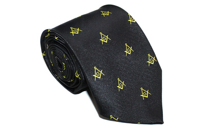 Masonic Craft Silk Tie with Embroided Square Compass & G | Msasons Tie
