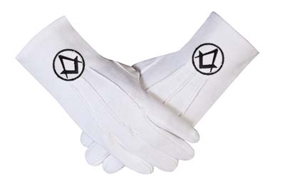 Freemasons masonic Cotton Gloves in Black S + C
