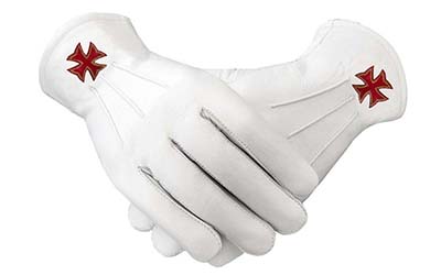 Masonic Regalia White Soft Leather gloves
