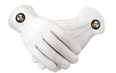 Men's Masonic Regalia Plain White Cotton Gloves