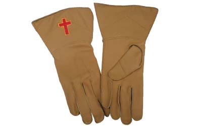 Masonic Knights Templar Gauntlets in Real Leather 