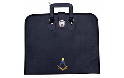 Masonic Regalia Square Compass Embroidered MM/MW File Cases with hard handle