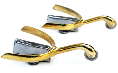 Gold Plated Swan Neck Military Box Spurs